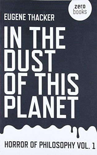 Black book cover with white text: “In The Dust Of This Planet.”