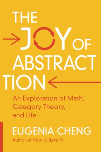 Book cover with bold red and white text: "The Joy of Abstraction" by Eugenia Cheng.