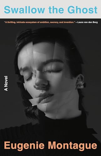 Book cover: “Swallow the Ghost” by Eugenie Montague, featuring a fragmented portrait.