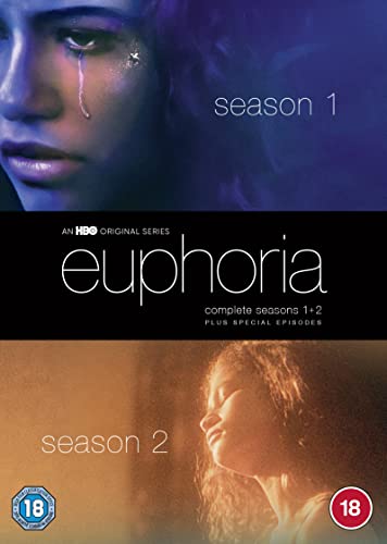 DVD cover for Euphoria seasons 1 and 2 featuring portraits of the lead actress.