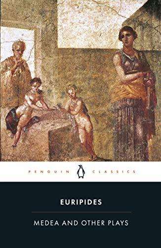 Book cover: "Medea and Other Plays" with ancient Roman fresco imagery.