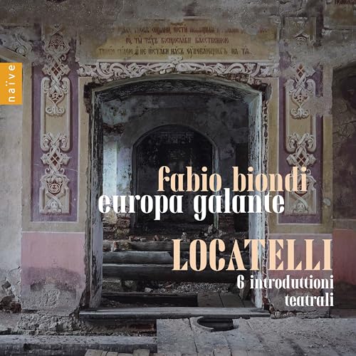 CD cover with ornate doorway and text: “Fabio Biondi, Locatelli”.