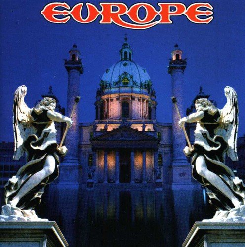 "CD cover with 'Europe' title, statues, and a domed building at dusk."
