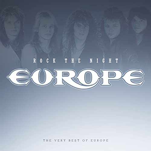 CD cover for Europe’s “Rock the Night” featuring band members’ portraits.