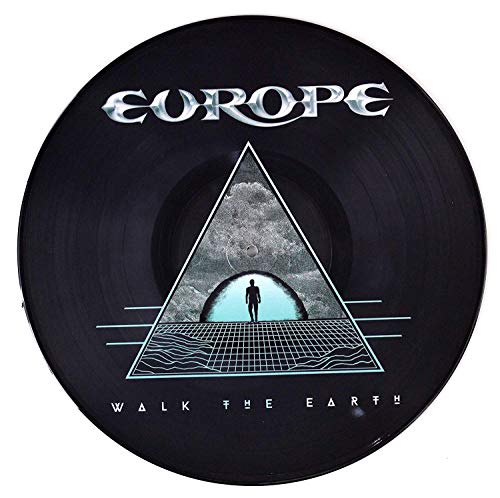 Black vinyl record with "Europe" and "Walk the Earth" text and triangular artwork.