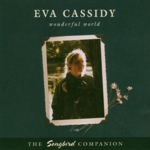 "CD cover featuring a polaroid photo of Eva Cassidy on a green background."
