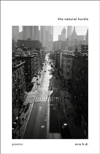 Book cover with a black and white street scene and title The Natural Hustle.