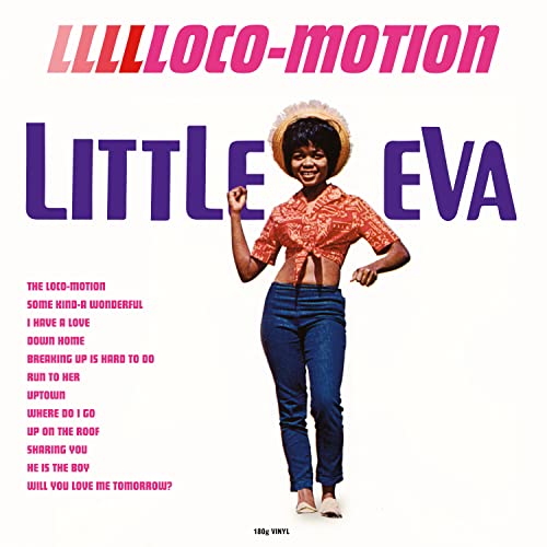 Little Eva album cover, "Lllllocomotion," featuring a smiling woman in jeans.