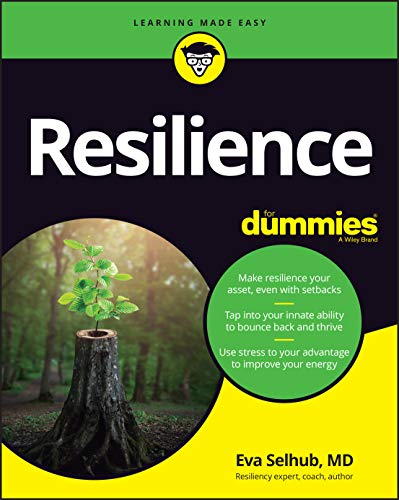 Book cover for "Resilience For Dummies" with a sprouting plant image.