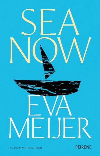 Book cover with a blue background, a black sailboat illustration, and white text.