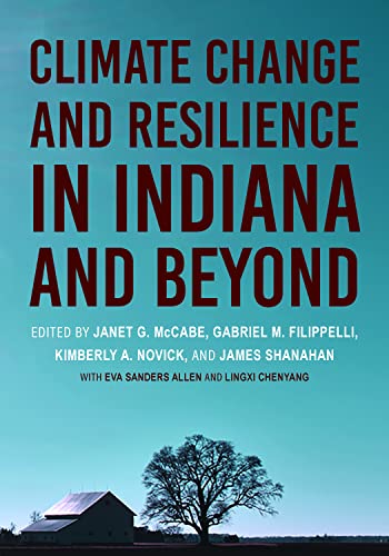 Book cover: "Climate Change and Resilience in Indiana and Beyond" with tree.