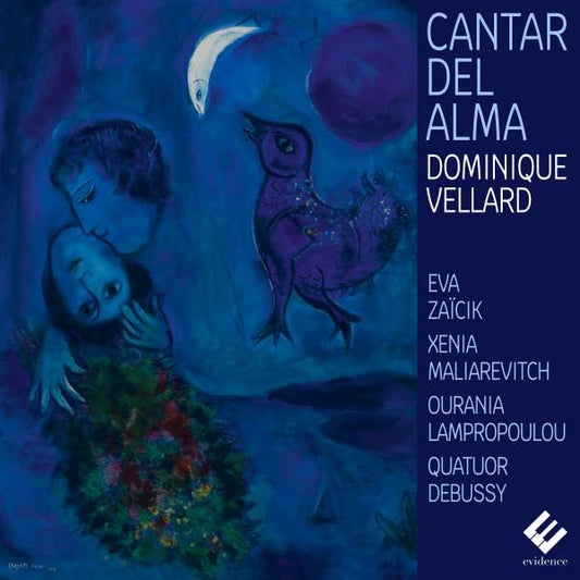 CD cover with abstract painting of figures, a bird, and a crescent moon.