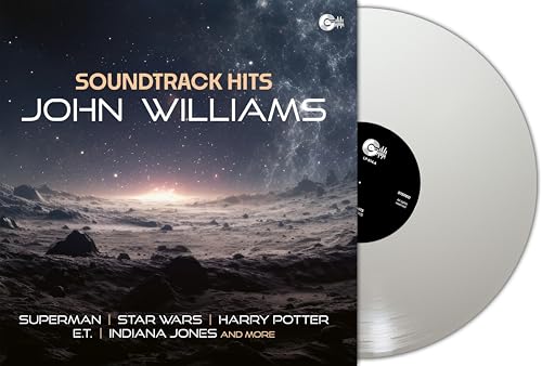 John Williams Soundtrack Hits vinyl record album cover with a white vinyl disc.