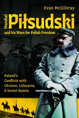 Book cover featuring Józef Piłsudski in military uniform, with soldiers.