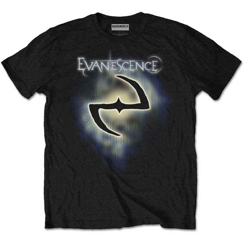 Black Evanescence T-shirt with band logo and stylized graphic design.