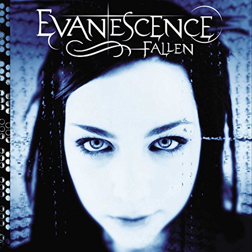 Evanescence “Fallen” CD cover: woman’s face with piercing blue eyes.