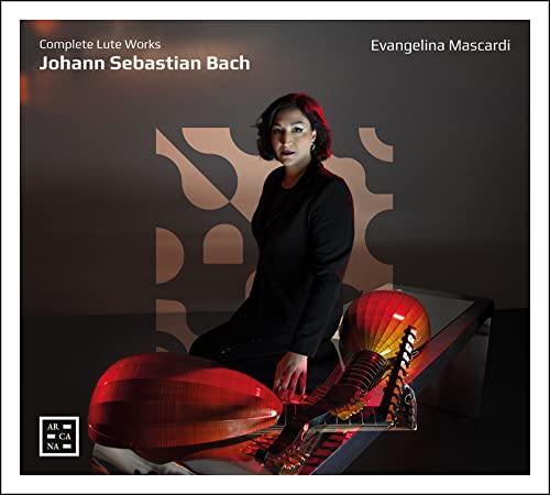 CD cover: Evangelina Mascardi portrait with a baroque lute.