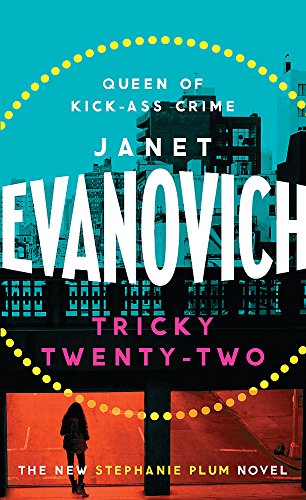 Book cover: “Tricky Twenty-Two” by Janet Evanovich, city skyline background.