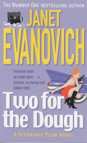 Book cover: “Two for the Dough” by Janet Evanovich, featuring a woman with a gun.