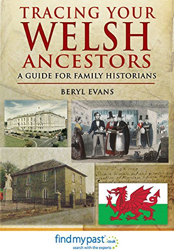 Book cover: "Tracing Your Welsh Ancestors" with Welsh landmarks and flag.