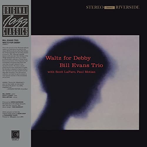 Vinyl record cover for Bill Evans Trio’s “Waltz For Debby” album.