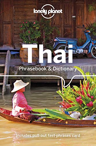 Lonely Planet Thai Phrasebook and Dictionary cover featuring a person in a wooden boat.