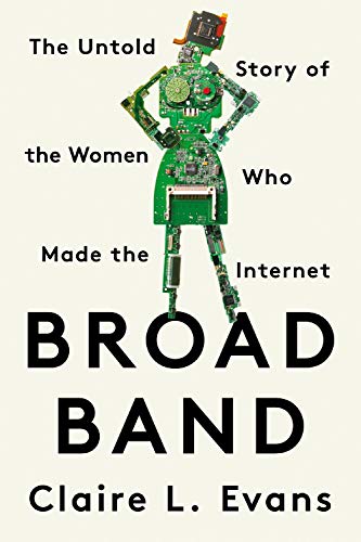 Book cover: “Broad Band” with a robot figure made of circuit boards.