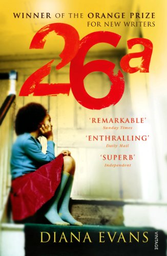 Book cover: “26a” by Diana Evans, featuring a young girl sitting on steps.