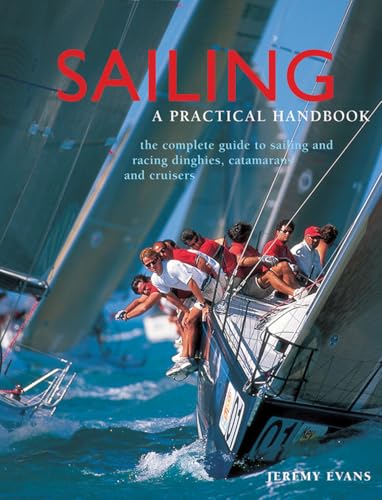 Book cover: “Sailing: a Practical Handbook” with a racing sailboat image.