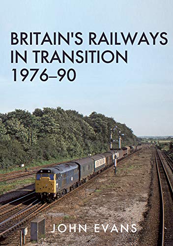 Book cover: British railway train on tracks, 1976-90 period.