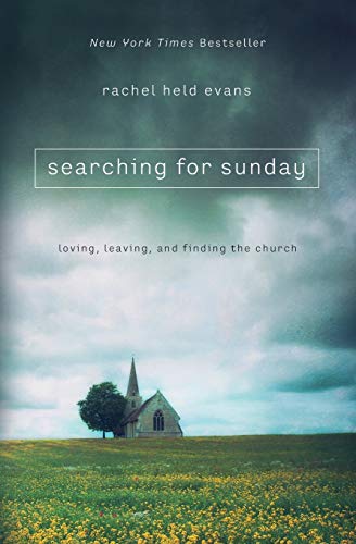 Book cover showing a small church in a field under a cloudy sky.