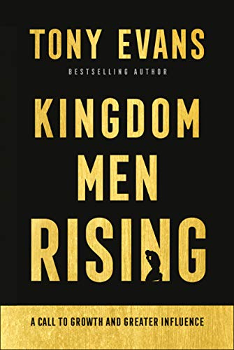 Book cover: "Kingdom Men Rising" by Tony Evans, gold text on dark background.
