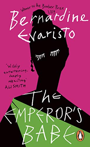 Book cover with a black silhouette of a person against a pink and green background.