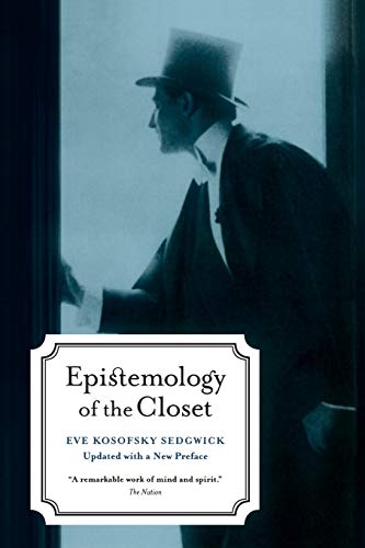 Book cover: "Epistemology of the Closet" with a man in a hat looking into a mirror.