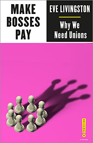 Book cover: “Make Bosses Pay” with chess pieces and pink background.