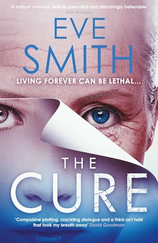 Book cover featuring a split face and cracked title: “The Cure”.