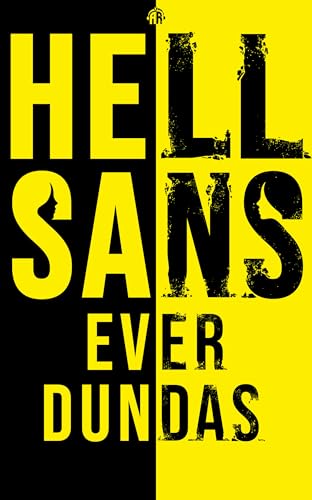 Book cover: "HellSans" title in bold yellow and black typography.