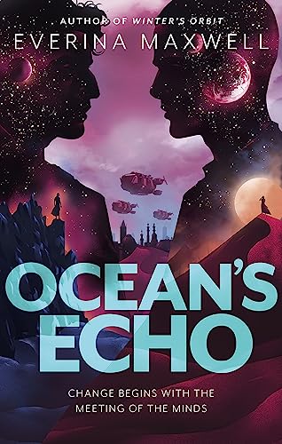 Book cover showing two silhouettes filled with stars facing each other over a landscape.