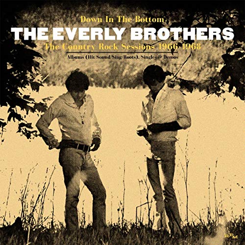 "CD cover featuring sepia-toned image of two men standing by a body of water."