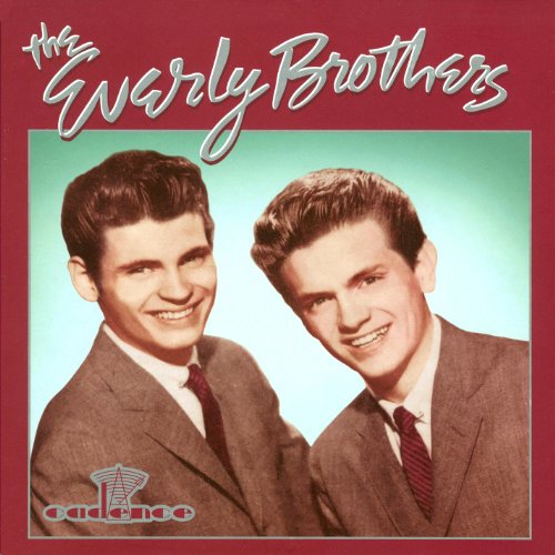 "Red box set cover featuring the Everly Brothers, two men in suits, smiling."