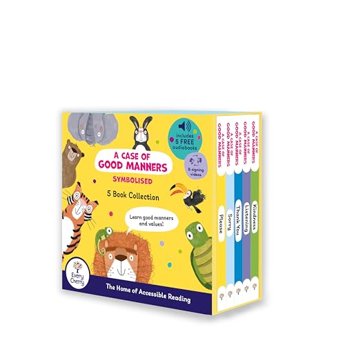 A yellow box set of five children's books titled A Case of Good Manners.