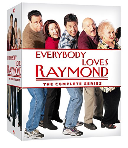 "White DVD box set with 'Everybody Loves Raymond' title and cast images on the front."