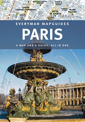 "Book cover featuring a Paris map and a fountain with statues."