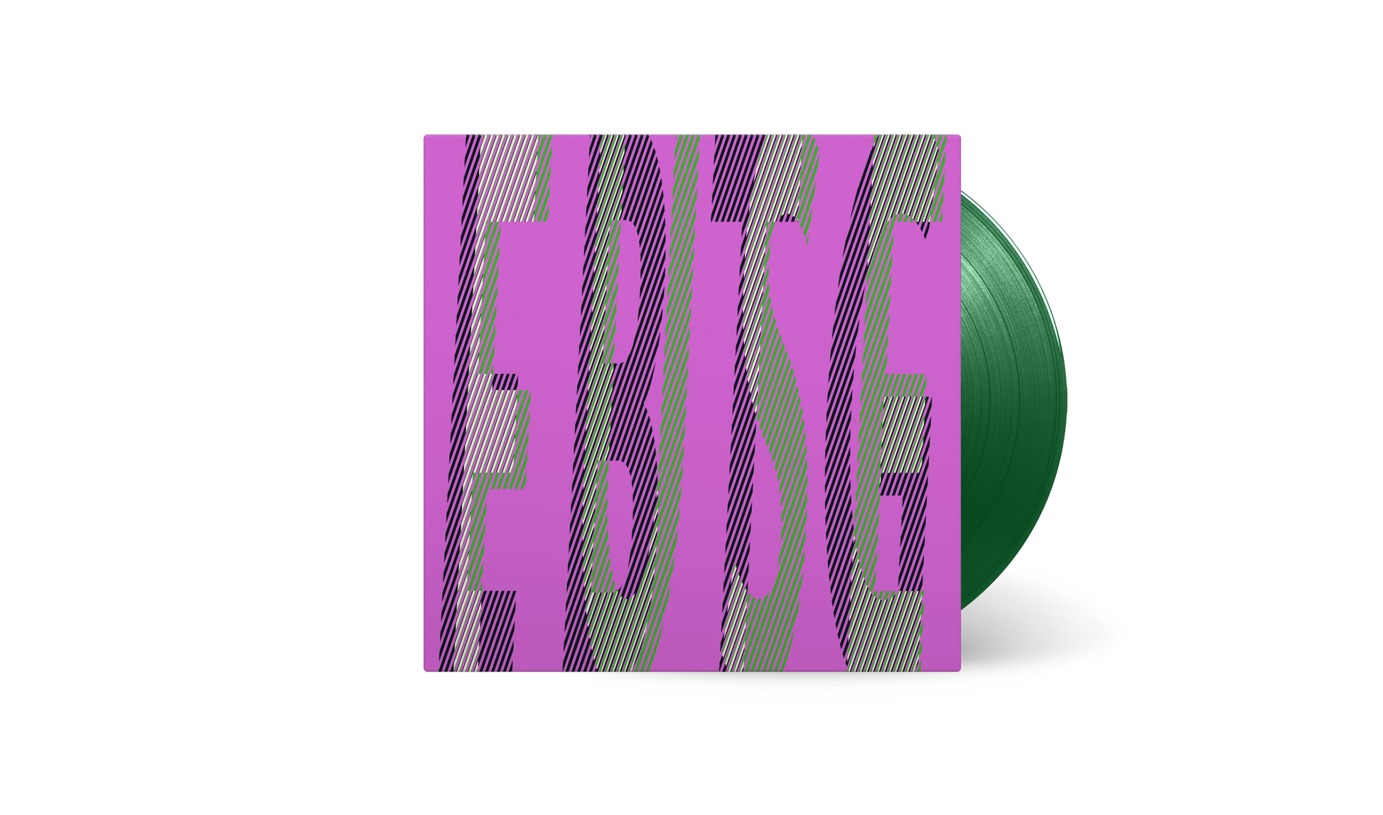 Fuse" LP cover with pink and green stripes, showing a green vinyl record.