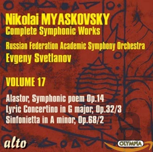 CD cover for Myaskovsky’s “Alastor” featuring abstract orange and brown artwork.