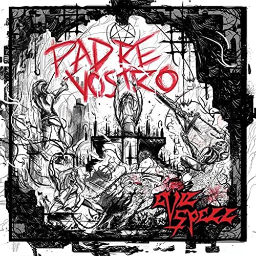 CD cover for “Evil Spell - Padre Vostro” with dark, chaotic artwork.