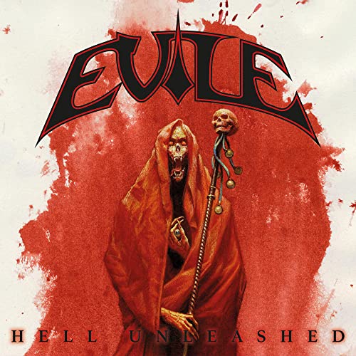CD cover for Evile’s “Hell Unleashed” featuring a cloaked, skeletal figure.