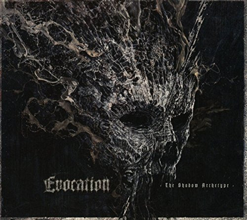 Dark, textured image of a distorted face with the album title "Evocation.