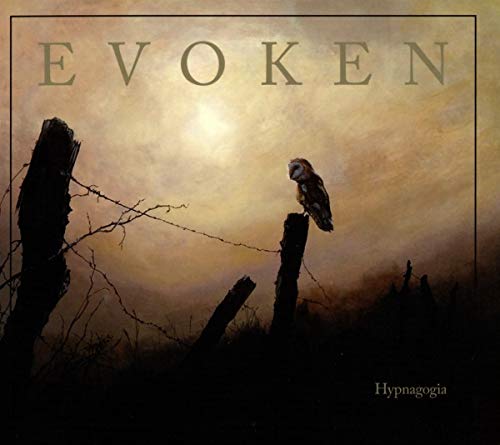 CD cover: owl perched on a weathered post in a hazy field.