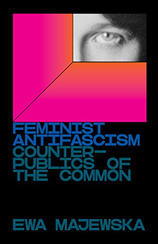 Book cover with a black background, a pink and orange graphic, and a human eye.